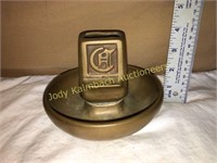 Brass Chesterfield cigarette match holder ashtray