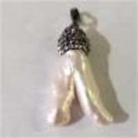 $200 Silver Free Form Fresh Water Pearl Pendant