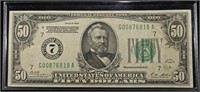 1928 $50 FEDERAL RESERVE NOTE, REDEEMABLE IN GOLD