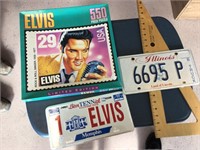 Elvis puzzle, license plate, Illinois license