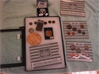 Coins and medallions including four steel U.S.