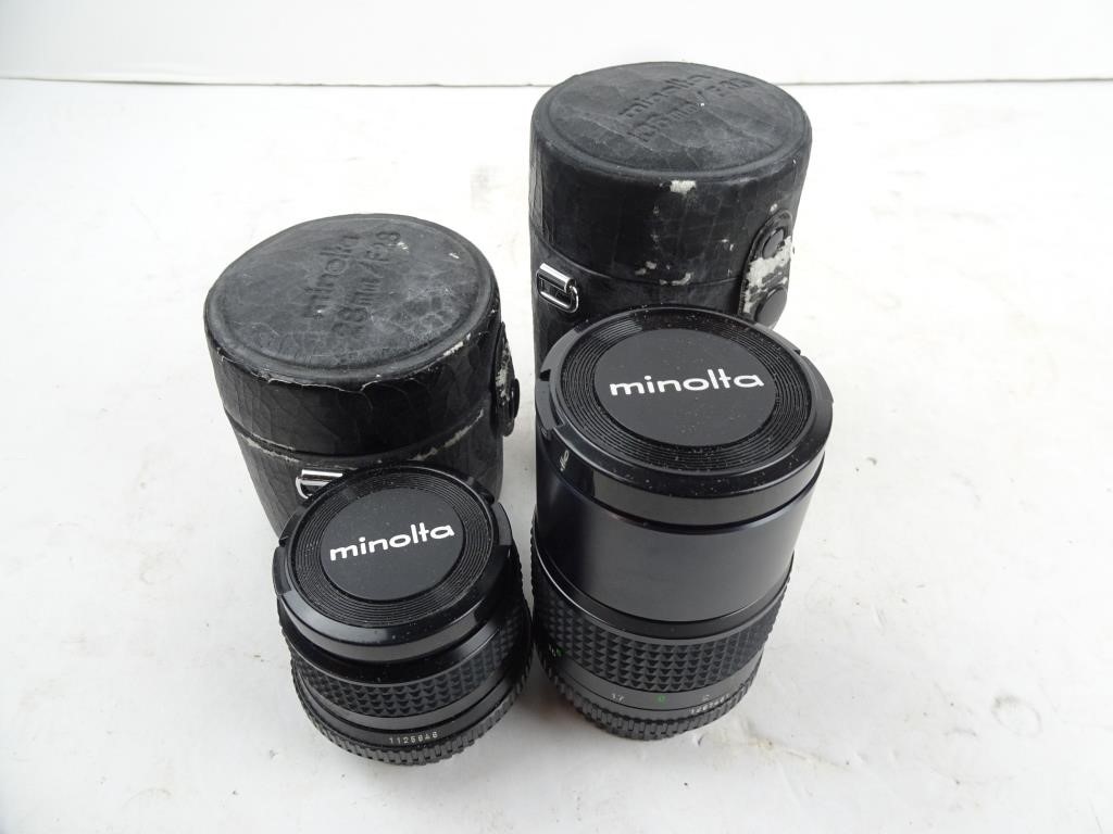 Pair of Minolta Camera Lenses - 28mm F2.8 & 135mm