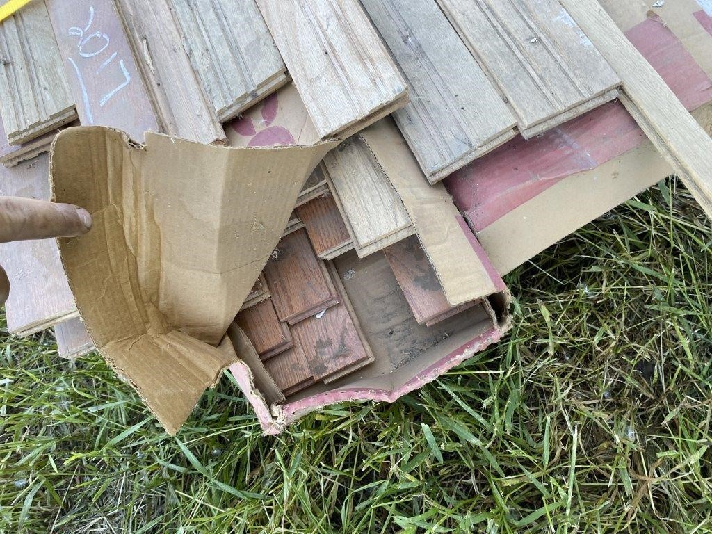 pallet of  wood flooring.