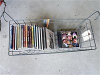 Wire basket, music CD's