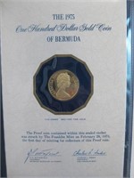 1975 $100 Gold Proof Coin Of Bermuda