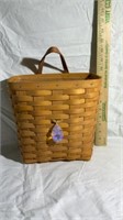 Longaberger basket with leather handle