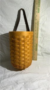 Longaberger tall basket with leather handle