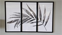 Set of 3 Botanical Wall Art in Black Frame