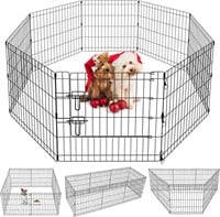 Puppy Playpen 8 Panel 24 Inch Metal Folding Fence