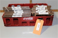 Plastic Coke crate with 6- 8x10 frames and