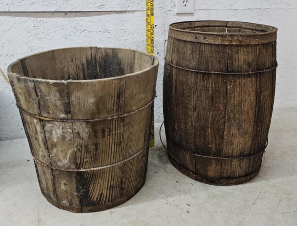 Nail keg, wood bucket