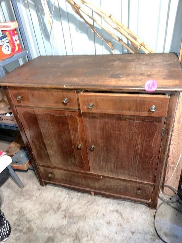 Walnut Bureau w/Hidden Drawers