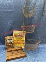 Vegetable basket -oak tray -1969 Sears Catalog-etc