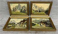 (4) Framed Oil Paintings of Bavaria