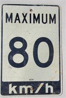 Maximum 80 KM Sign