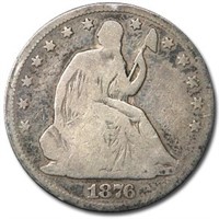 1876 Liberty Seated Half Dollar