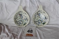 (2) Silk Screen, Hand-Painted Bowls From Denmark