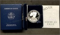 2001 1oz Proof Silver Eagle w/Box & Papers