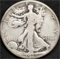1920-P Walking Liberty Silver Half Dollar