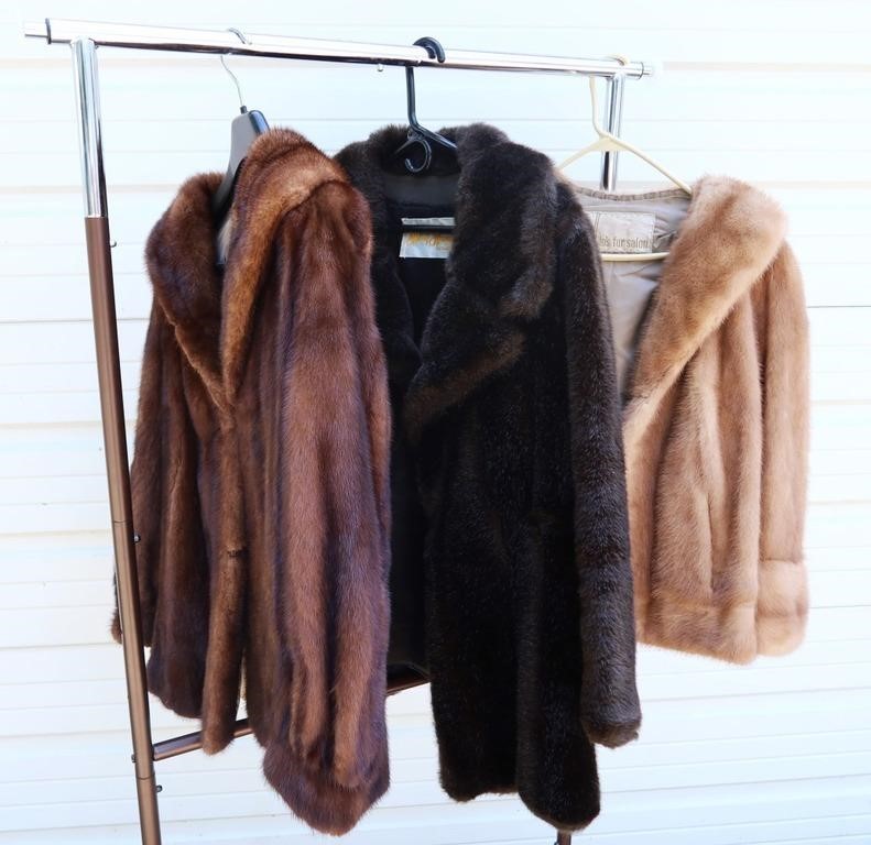 3 VINTAGE FUR COATS