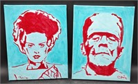 (EF) Paintings of Frankenstein and Bride on