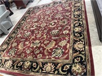 100% Wool Red , Gold , Black Area Rug , 8 x 10