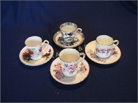 4 MINI BONE CHINA TEA CUPS