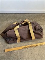 Vintage Brown Canvas Duffle Bag