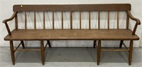 Antique Windsor Wood Bench Farmhouse