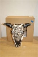 BRAND NEW COW SKULL VASE WITH BOX