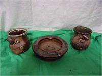 2 Cups and an Ashtray with Faces