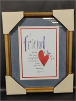 A Friend Heart and Bird Framed Picture