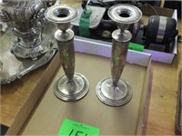 STERLING SILVER CANDLESTICKS - MARKED 9910