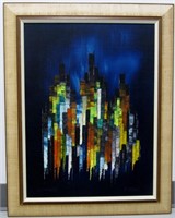 Original Barbara Scani "Blue Valley & City Spires"