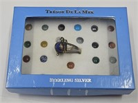Sterling Silver Ring Interchangable Gems