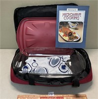 NICE KENMORE MICROWAVE DISH AND COVER W CARRYING