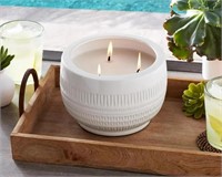 7.25" Kelsi Ceramic Citronella Candle white