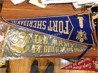 pr vtg felt pennants, US Army, Fort Sheridan, IL