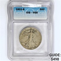 1921-S Walking Liberty Half Dollar ICG VG8
