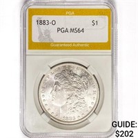 1883-O Morgan Silver Dollar PGA MS64