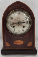1900's Inlay  Wood Mantle Clock
