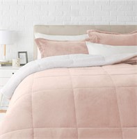 Micromink Comforter Bed Set- Blush, Full/Queen