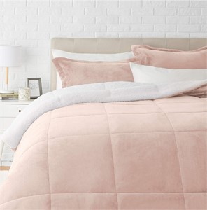 Micromink Comforter Bed Set- Blush, Full/Queen