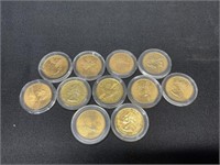 11 Gold Plated Quarters