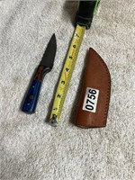 Beautiful Damascus blade knife &  sheath 756