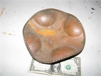 Copper, scalloped edge bowl