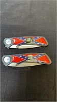 2 new confederate flag pocket knifes