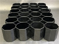Arcoroc Octime Octagonal Black Glass Mugs