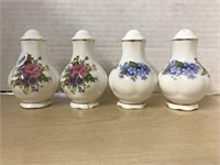 2 Pairs Of Floral Salt And Pepper Shakers
