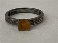 Vintage Sterling Fire Opal Ring